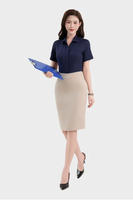 Áo sơ mi 25ASW-286 chất liệu vải modal trơn cao cấp ngắn tay dáng slimfit cổ đức Thái Hòa