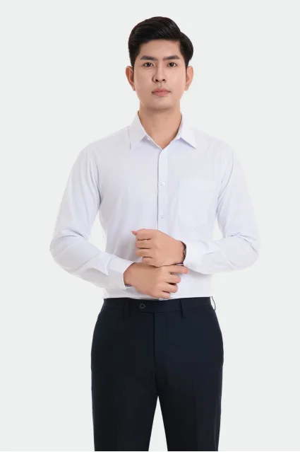 Áo sơ mi nam dài tay công sở vải sợi tre Thái Hòa 23ASM-993