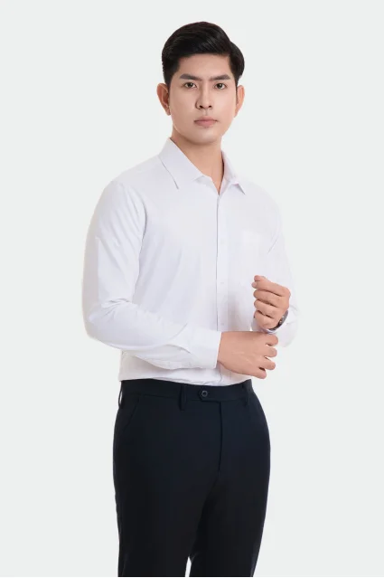 Áo sơ mi nam trung niên dài tay kẻ nhuyễn Thái Hòa 23ASM-994