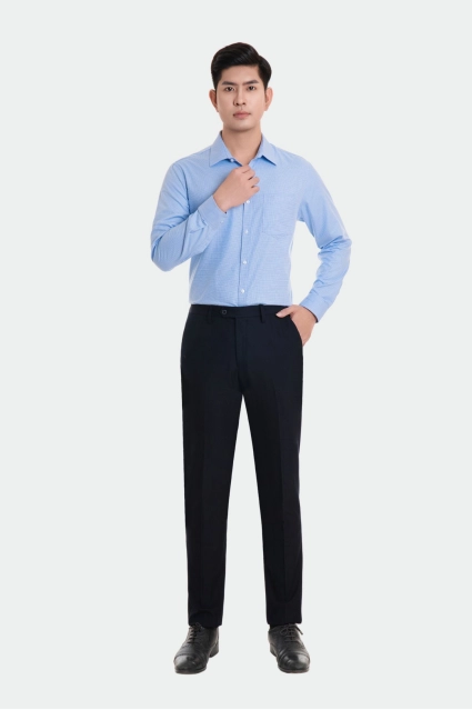 Áo sơ mi nam trung niên dài tay kẻ nhuyễn Thái Hòa 23ASM-994