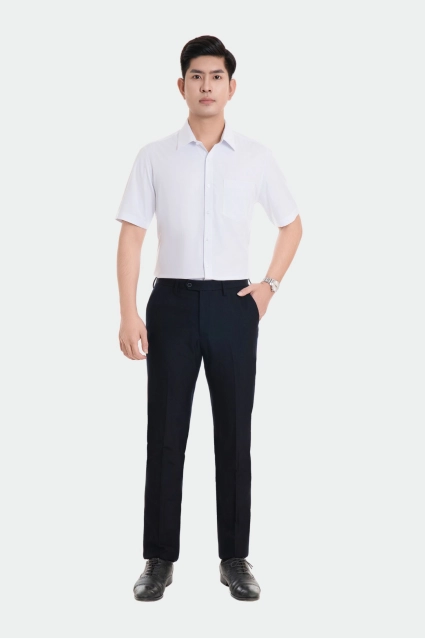 Áo sơ mi nam ngắn tay công sở vải sợi tre Thái Hòa 23ASM-990