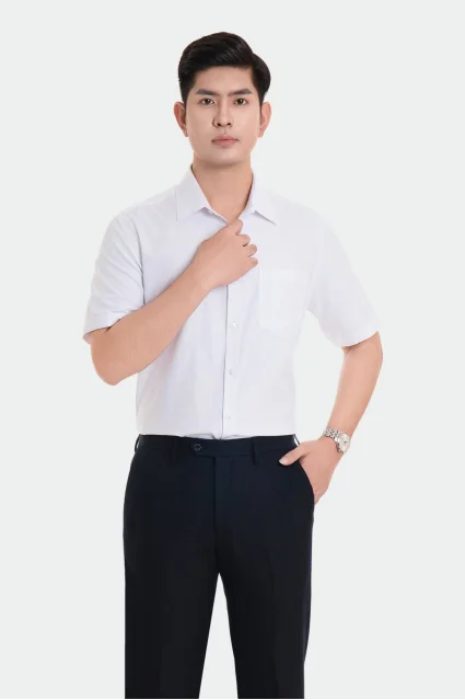 Áo sơ mi nam ngắn tay trung niên kẻ nhuyễn Thái Hoà 23ASM-991