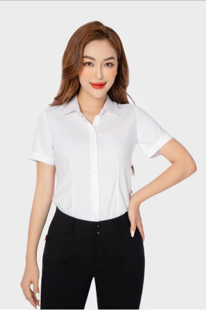 Áo sơ mi nữ công sở ngắn tay Thái Hòa sợi tre cao cấp nhiều màu ASW0301-R11
