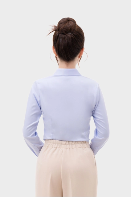 Áo sơ mi các màu nữ công sở Thái Hòa thiết kế giấu cúc dài tay sợi tre 23ASW-103