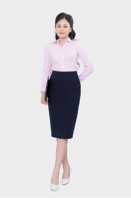 Áo sơ mi nữ nẹp khuy Cotton phối Linen cao cấp Thái Hòa thiết kế công sở thanh lịch 23ASW-224