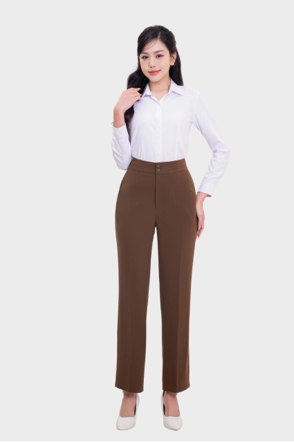 Áo sơ mi nữ dài tay sợi Bạc hà cao cấp Thái Hòa 24ASW-228
