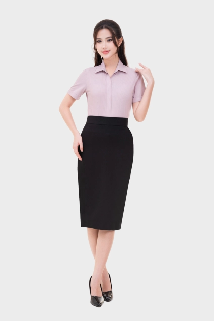 Áo sơ mi nữ ngắn tay sợi Than tre co giãn 4 chiều cao cấp Thái Hòa 24ASW-252