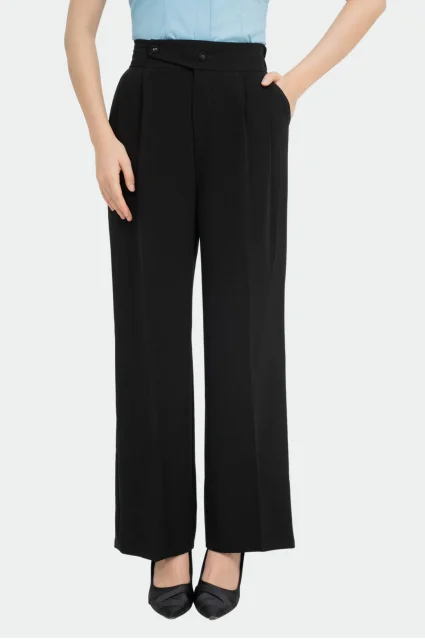 Quần Ống Suông Cạp Chun Thái Hòa Chất Liệu Cà Phê Cao Cấp 24QAW-243