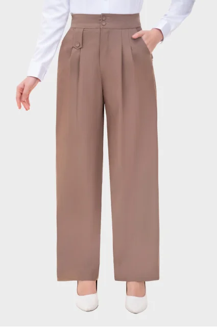 Quần Suông Nữ 2 Cúc Tôn Dáng Chất Liệu Sợi Dừa Cao Cấp – Thái Hòa 24QAW-245