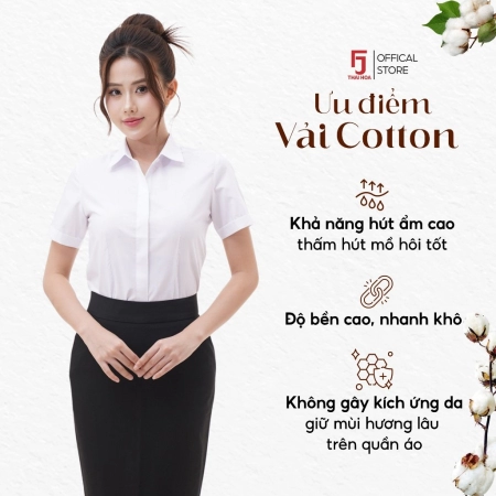 Áo sơ mi ngắn tay Thái Hòa chất liệu cotton Cao cấp bản nẹp khuy nhiều màu 24ASW-240