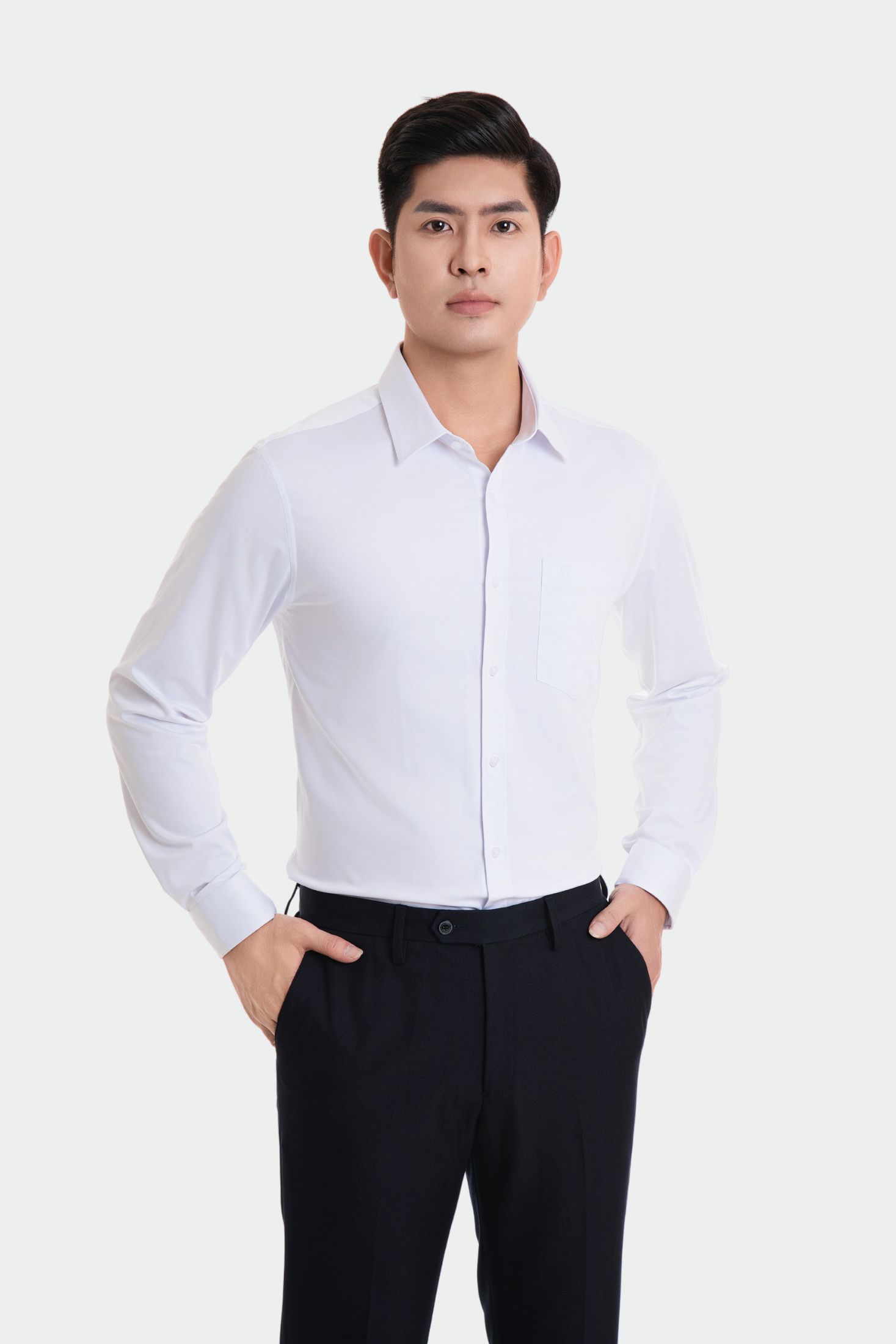 Áo sơ mi nam dài tay công sở form đẹp Thái Hòa 23ASM-995