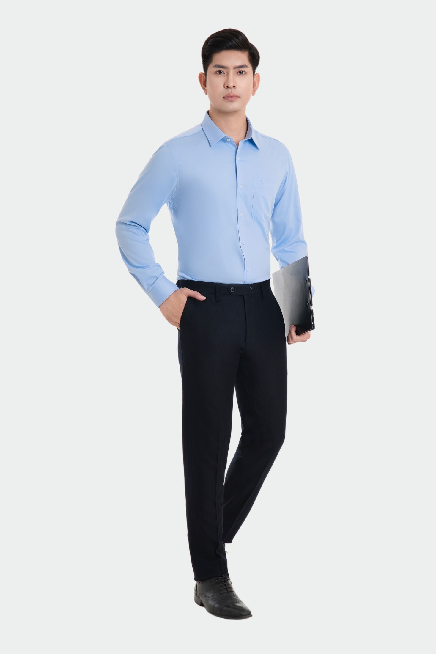 Áo sơ mi nam dài tay công sở vải sợi tre Thái Hòa 23ASM-993