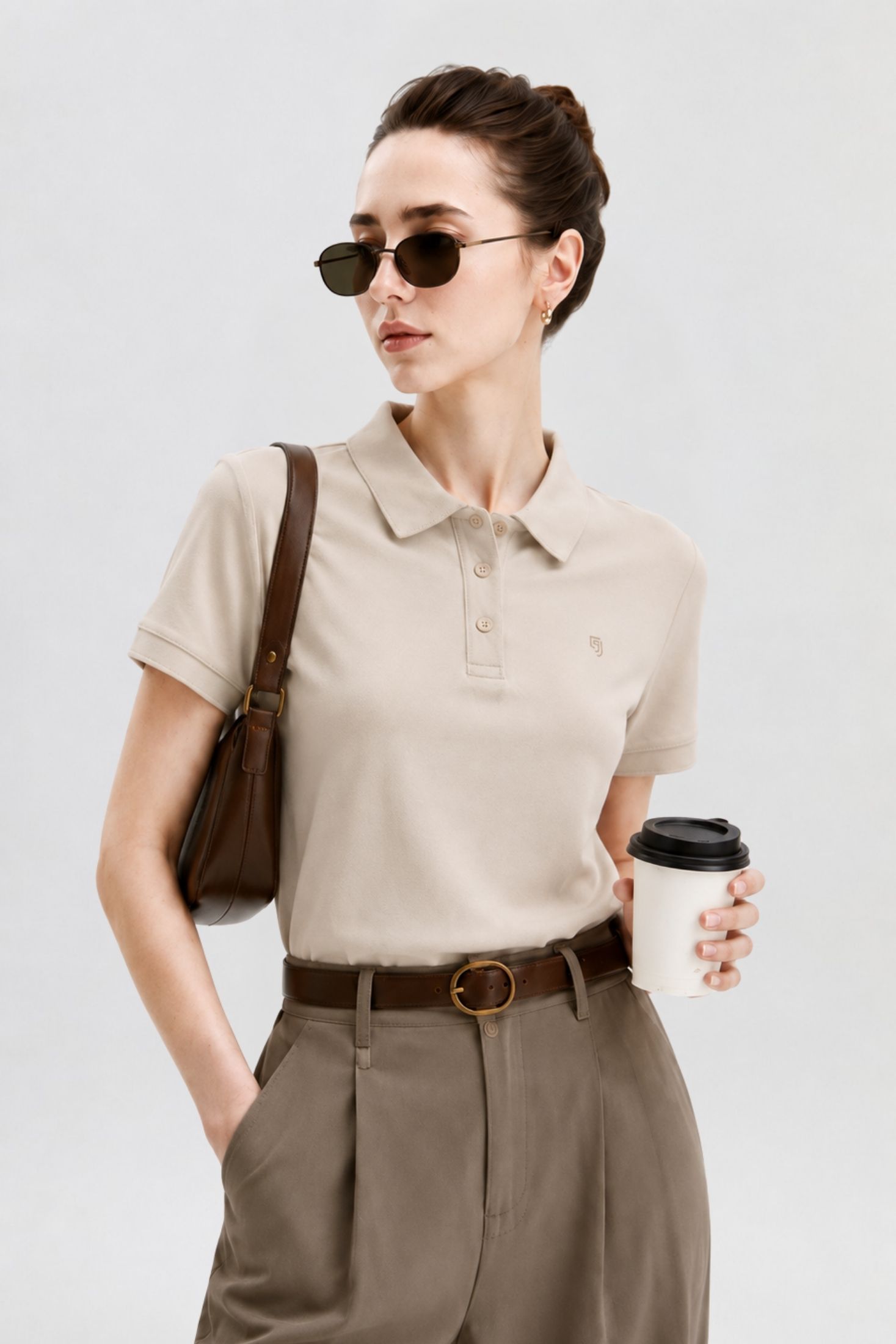 (BST POLO) Áo polo nữ tay ngắn basic 298 Thái Hoà cổ không chân vải trơn da cá sấu co dãn 4 chiều
